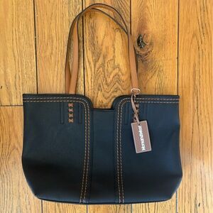NWT Montana West Black and Tan Leather Tote